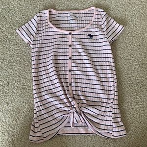 Abercrombie kid’s pink striped shirt